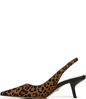 Sam Edelman Bianka Leopard Print Calf Hair Slingback Pumps