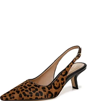 Sam Edelman Bianka Leopard Print Calf Hair Slingback Pumps