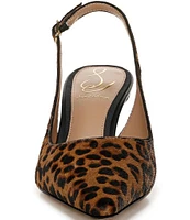 Sam Edelman Bianka Leopard Print Calf Hair Slingback Pumps