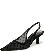 Sam Edelman Bianka Polka Dot Mesh Slingback Pumps