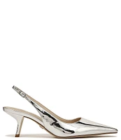 Sam Edelman Bianka Mirror Metallic Patent Pointed Toe Slingback Pumps