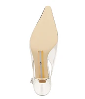 Sam Edelman Bianka Mirror Metallic Patent Pointed Toe Slingback Pumps