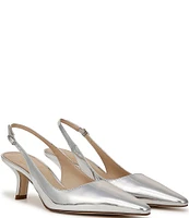 Sam Edelman Bianka Mirror Metallic Patent Pointed Toe Slingback Pumps