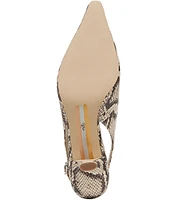 Sam Edelman Bianka Slingback Snake Print Leather Pumps