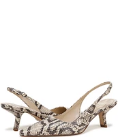 Sam Edelman Bianka Slingback Snake Print Leather Pumps