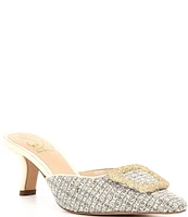 Sam Edelman Brit Boucle Oversized Embellished Buckle Detail Mules