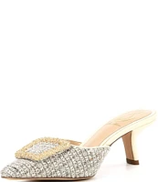 Sam Edelman Brit Boucle Oversized Embellished Buckle Detail Mules