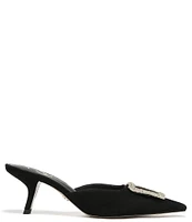 Sam Edelman Brit Suede Oversized Embellished Buckle Detail Mules