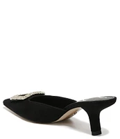 Sam Edelman Brit Suede Oversized Embellished Buckle Detail Mules