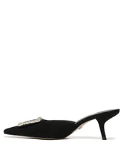 Sam Edelman Brit Suede Oversized Embellished Buckle Detail Mules