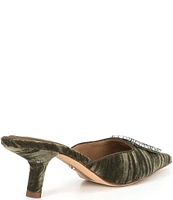 Sam Edelman Brit Glow Pleated Velvet Crystal Buckle Detail Dress Mules