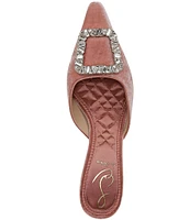 Sam Edelman Brit Glow Velvet Crystal Buckle Detail Dress Mules