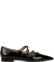 Sam Edelman Cass Leather Crisscross Buckle Point Toe Ballerina Flats