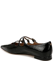 Sam Edelman Cass Leather Crisscross Buckle Point Toe Ballerina Flats