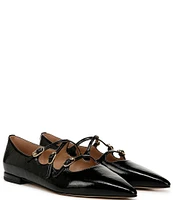 Sam Edelman Cass Leather Crisscross Buckle Point Toe Ballerina Flats