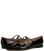 Sam Edelman Cass Leather Crisscross Buckle Point Toe Ballerina Flats