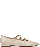 Sam Edelman Cass Leather Crisscross Buckle Point Toe Ballerina Flats