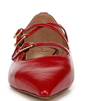 Sam Edelman Cass Leather Crisscross Buckle Point Toe Ballerina Flats