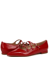 Sam Edelman Cass Leather Crisscross Buckle Point Toe Ballerina Flats