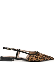 Sam Edelman Cohen Slingback Leopard Calf Hair Point Toe Flats