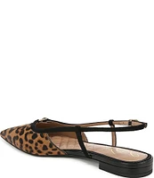 Sam Edelman Cohen Slingback Leopard Calf Hair Point Toe Flats