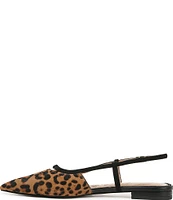 Sam Edelman Cohen Slingback Leopard Calf Hair Point Toe Flats