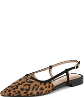 Sam Edelman Cohen Slingback Leopard Calf Hair Point Toe Flats