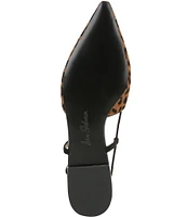 Sam Edelman Cohen Slingback Leopard Calf Hair Point Toe Flats