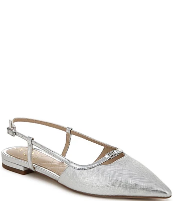 Sam Edelman Cohen Slingback Metallic Point Toe Flats