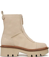 Sam Edelman Cooper Suede Chunky Lug Sole Zip Up Booties