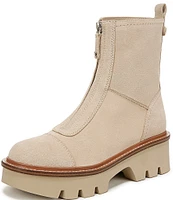 Sam Edelman Cooper Suede Chunky Lug Sole Zip Up Booties