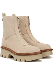 Sam Edelman Cooper Suede Chunky Lug Sole Zip Up Booties