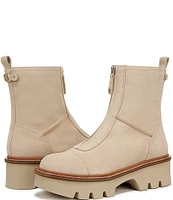 Sam Edelman Cooper Suede Chunky Lug Sole Zip Up Booties