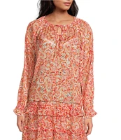 Sam Edelman Coordinating Kelsie Split V-Neck Long Sleeve Blouse