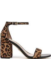 Sam Edelman Daniella Leopard Print Calf Hair Ankle Strap Dress Sandals