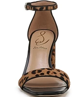 Sam Edelman Daniella Leopard Print Calf Hair Ankle Strap Dress Sandals