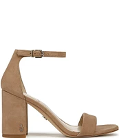 Sam Edelman Daniella Suede Ankle Strap Block Heel Square Toe Dress Sandals