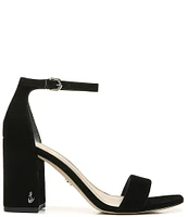 Sam Edelman Daniella Suede Ankle Strap Block Heel Square Toe Dress Sandals