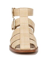 Sam Edelman Dawn Raffia Strappy Double Buckle Gladiator Sandals