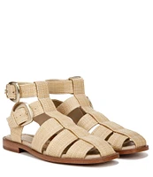 Sam Edelman Dawn Raffia Strappy Double Buckle Gladiator Sandals