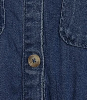 Sam Edelman Diana Denim Halter Neck Sleeveless Belted Shirt Dress