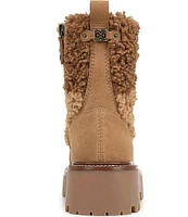 Sam Edelman Elliot Faux Shearling Suede Chunky Lug Sole Zip Up Booties