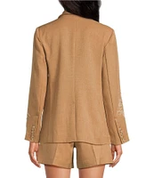 Sam Edelman Coordinating Fallon Slim Stretch Embroidered Twill Notch Lapel Two Button Blazer