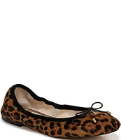 Sam Edelman Felicia Leopard Print Calf Hair Bow Ballet Flats