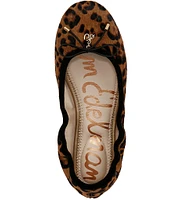 Sam Edelman Felicia Leopard Print Calf Hair Bow Ballet Flats