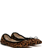 Sam Edelman Felicia Leopard Print Calf Hair Bow Ballet Flats