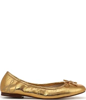 Sam Edelman Felicia Metallic Leather Bow Detail Ballet Flats