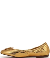 Sam Edelman Felicia Metallic Leather Bow Detail Ballet Flats