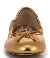 Sam Edelman Felicia Metallic Leather Bow Detail Ballet Flats