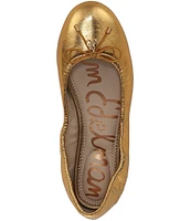 Sam Edelman Felicia Metallic Leather Bow Detail Ballet Flats